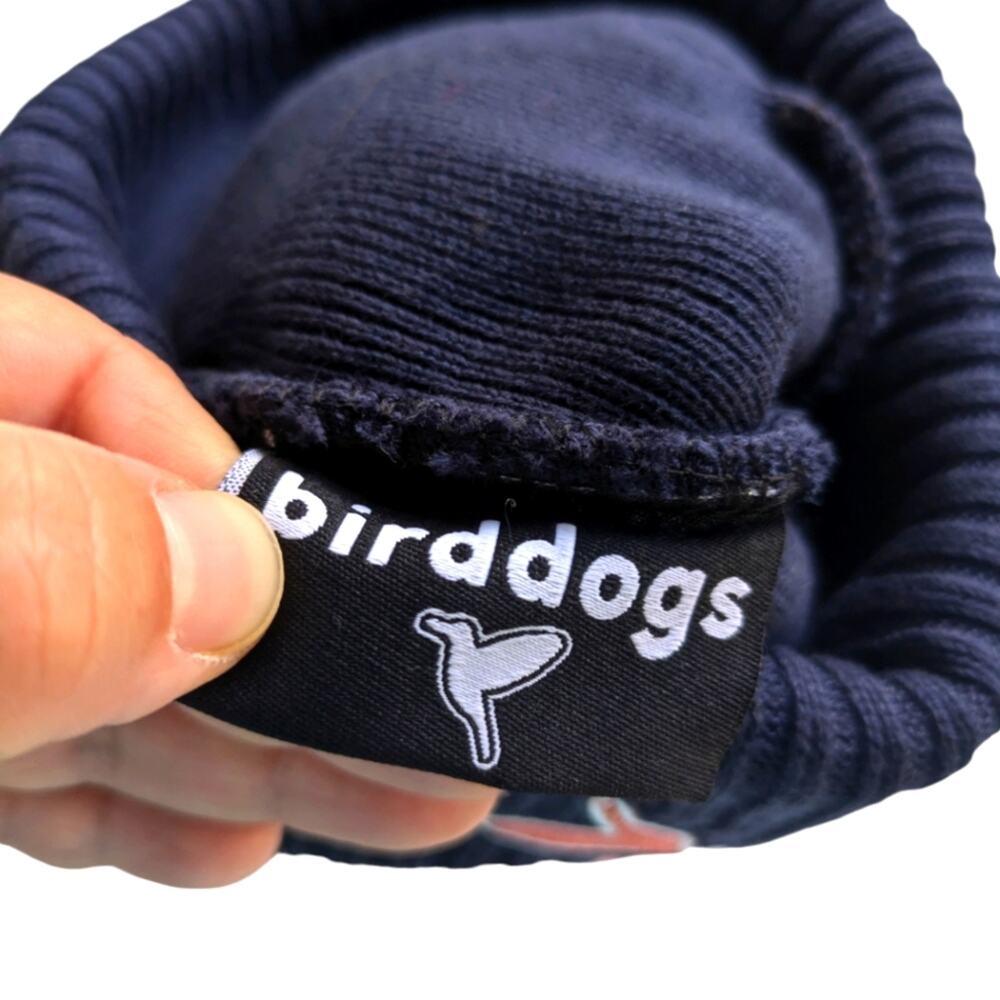 Birddogs Pom Pom Beanie Cap Hat Navy Blue Winter Ribbed Foldover Snow Ski - Picture 7 of 9